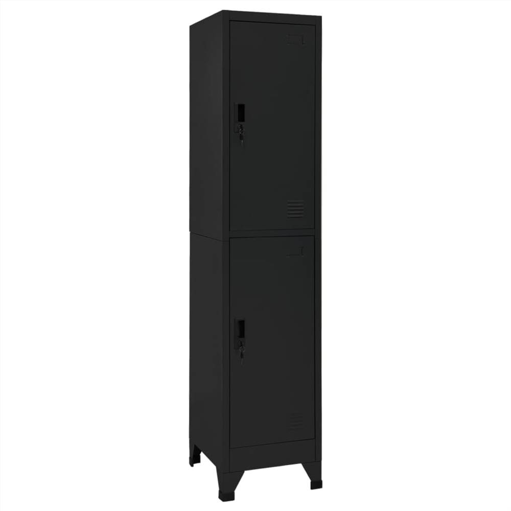 

Locker Cabinet Black 38x45x180 cm Steel