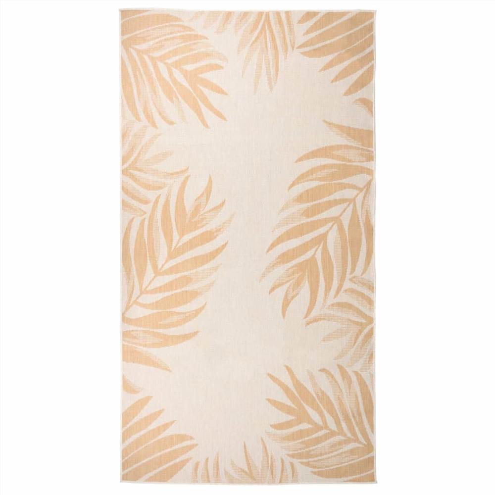 

Outdoor Flatweave Rug 80x150 cm Leaf Pattern