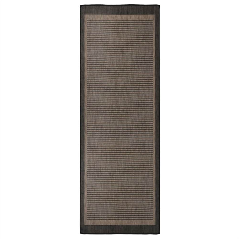 

Outdoor Flatweave Rug 80x250 cm Dark Brown