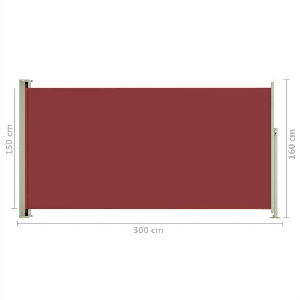 Patio Retractable Side Awning 160x300 cm Red