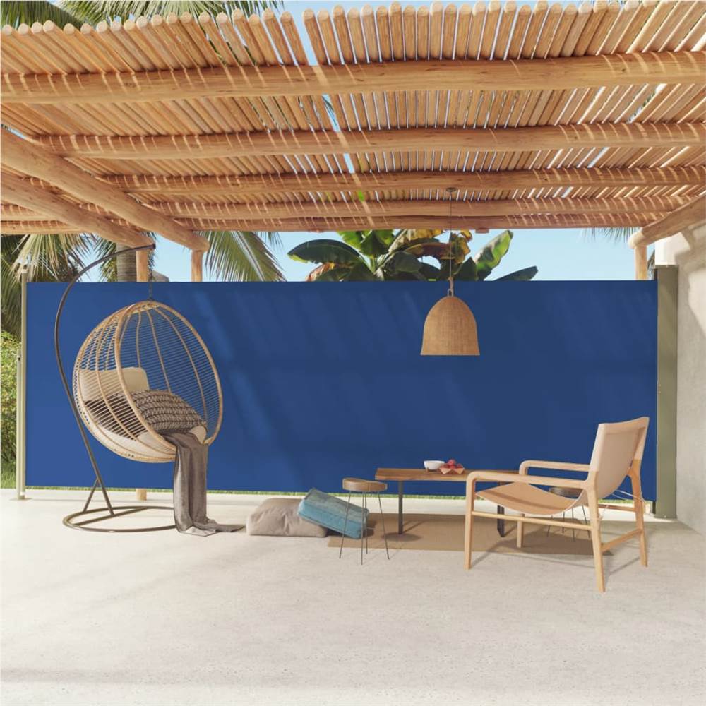 Patio Retractable Side Awning 180x600 cm Blue