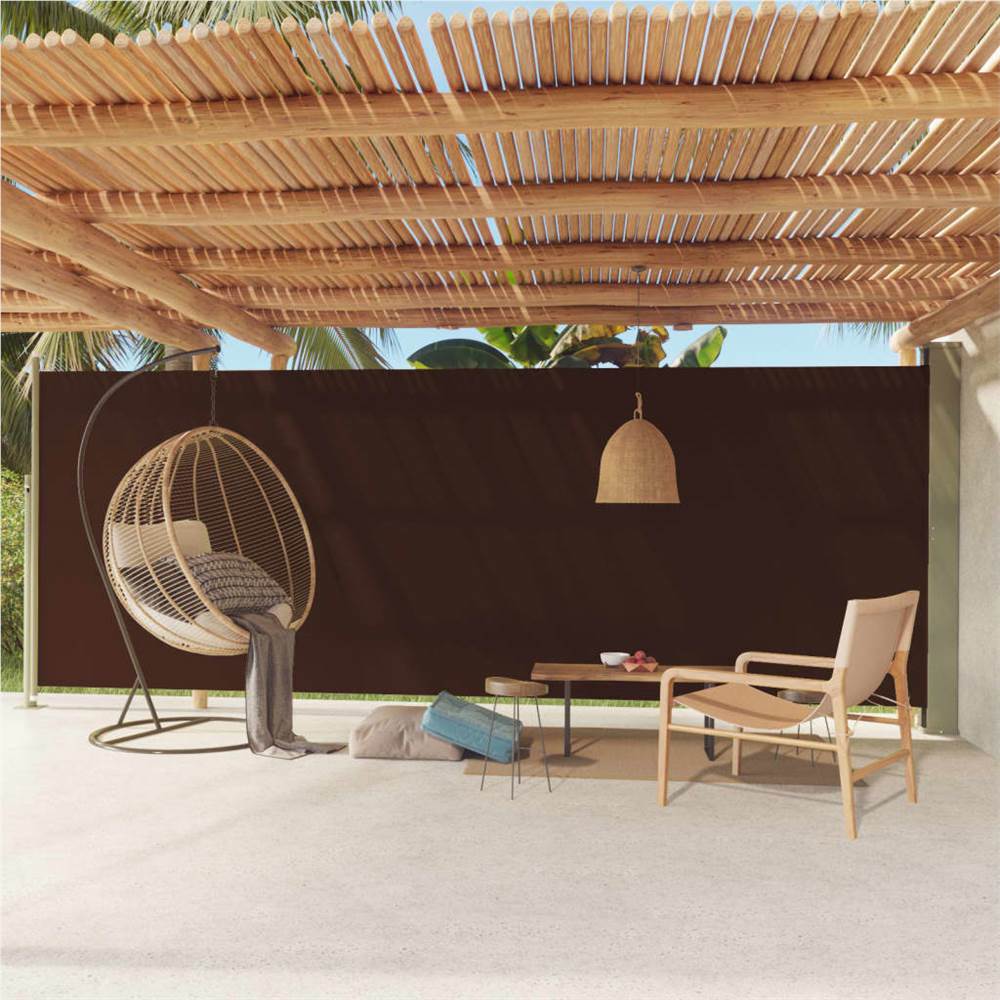 Patio Retractable Side Awning 200x600 cm Brown