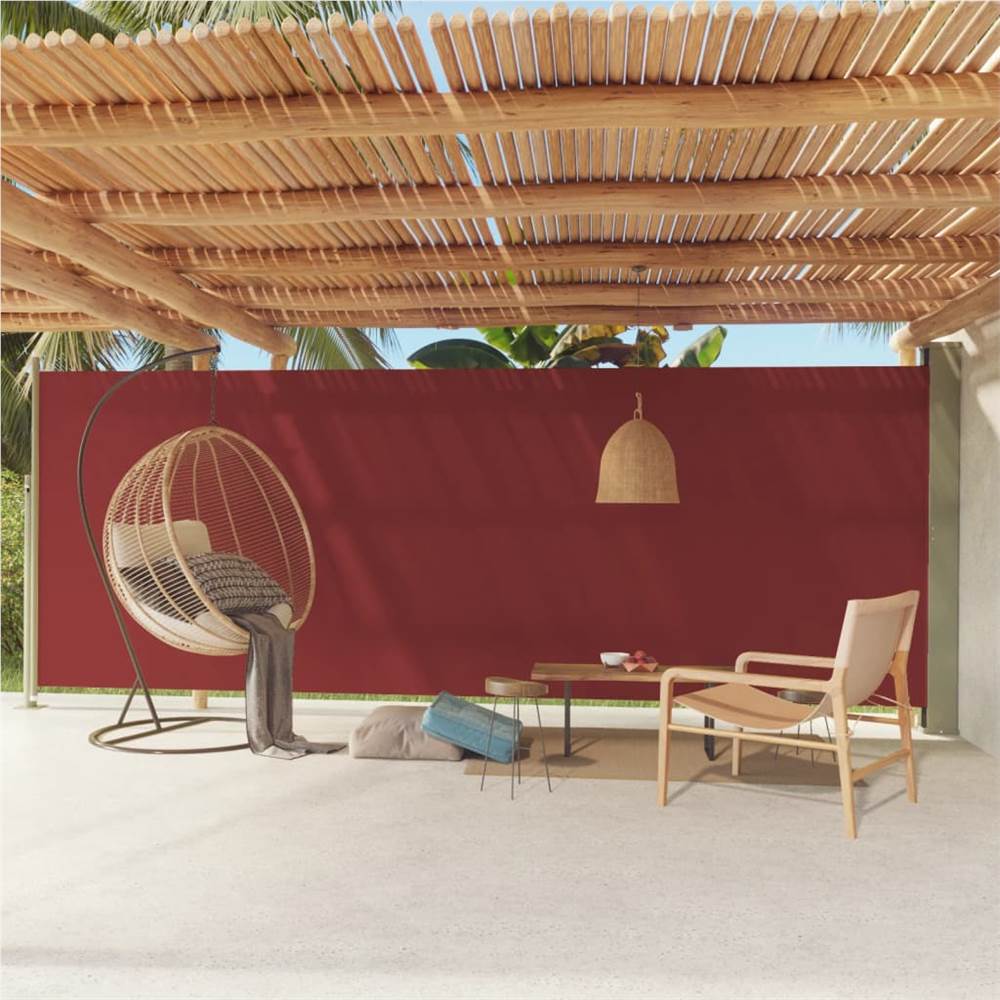Patio Retractable Side Awning 200x600 cm Red