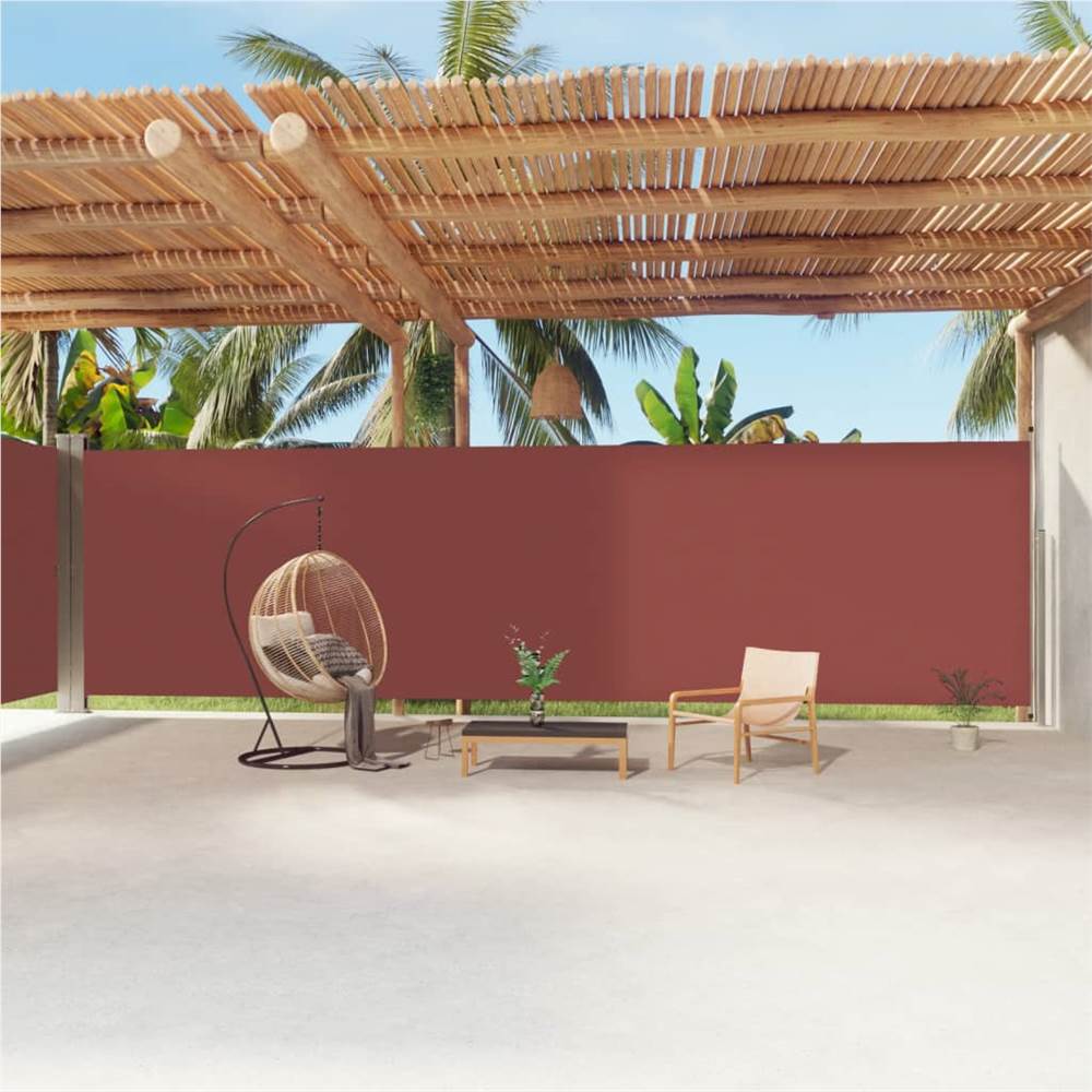Retractable Side Awning Brown 220x1200 cm