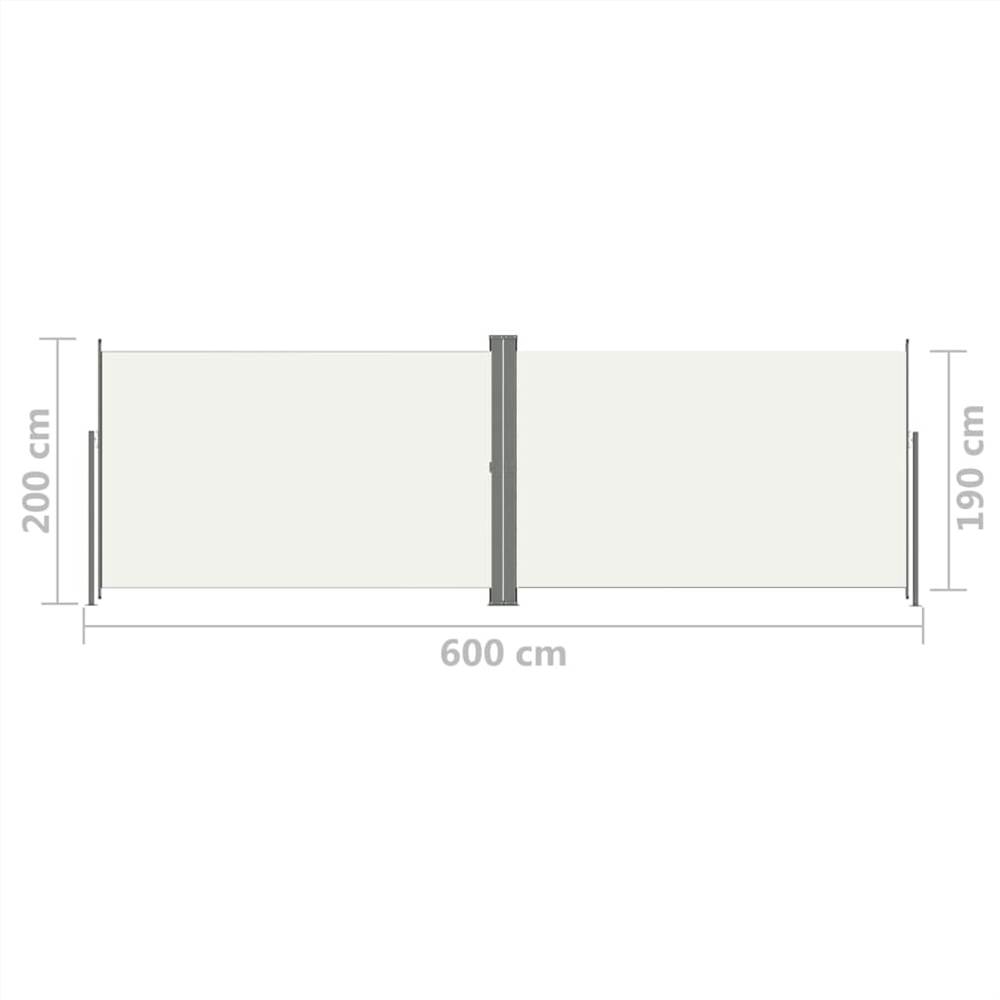 Retractable Side Awning Cream 200x600 cm