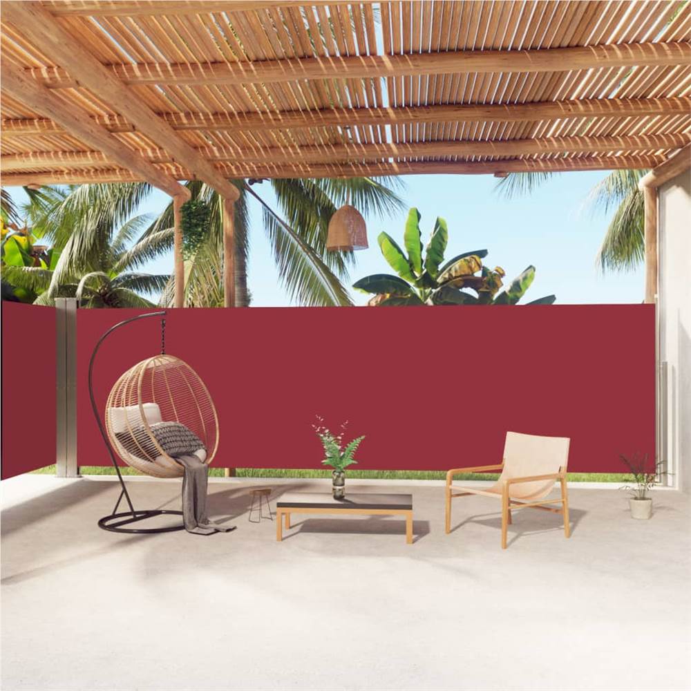 Retractable Side Awning Red 180x1000 cm