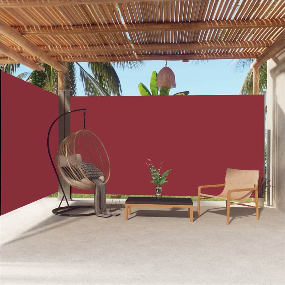 Retractable Side Awning Red 200x600 cm