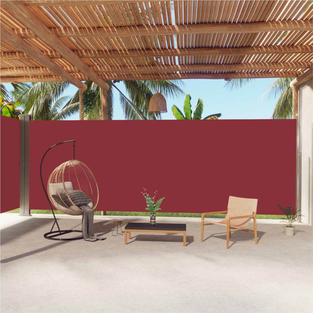 Retractable Side Awning Red 220x1000 cm