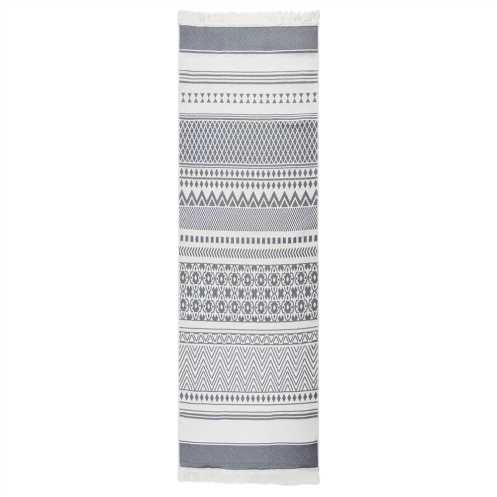 

Rug Grey and White 80x300 cm Cotton