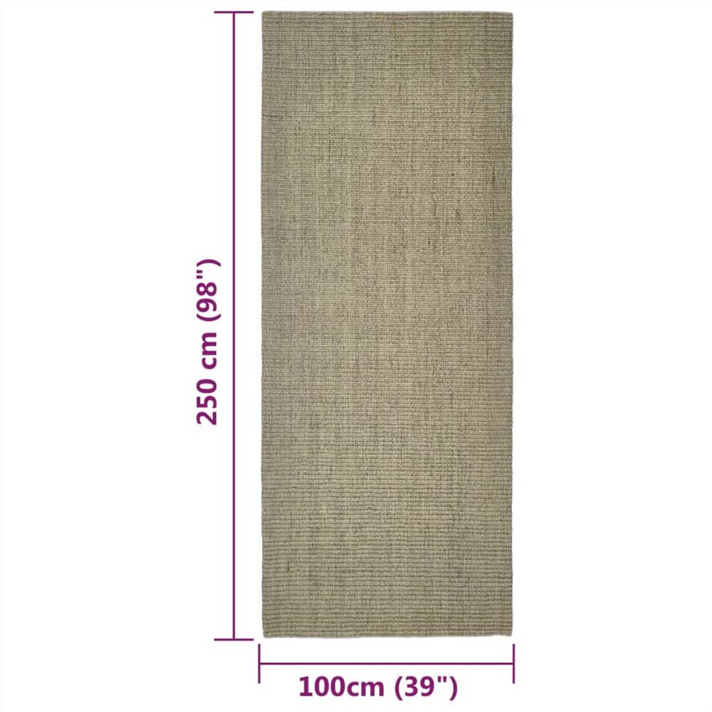 Rug Natural Sisal 100x250 cm Taupe