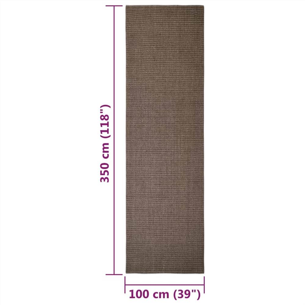 Rug Natural Sisal 100x350 cm Brown