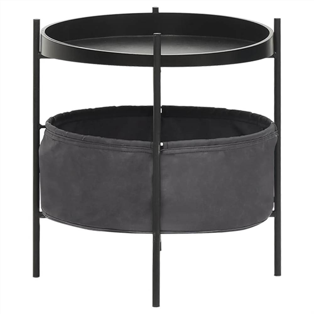 Side Table with Basket 40x40x45.5 cm Grey