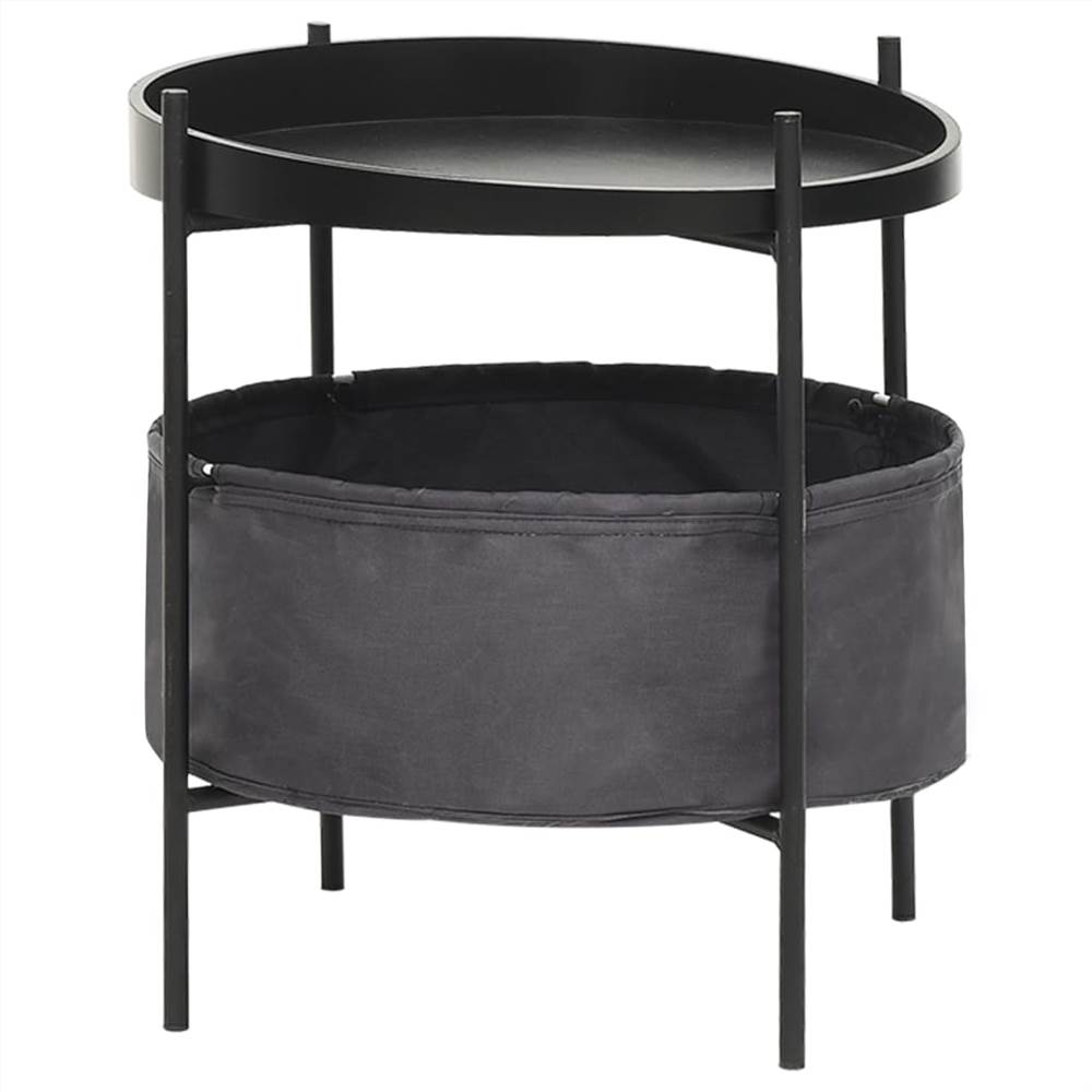 Side Table with Basket 40x40x45.5 cm Grey
