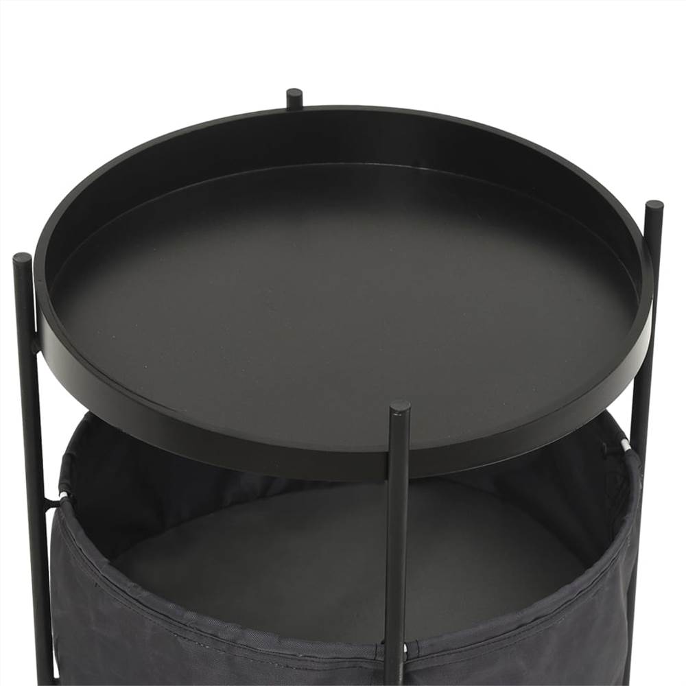 Side Table with Basket 40x40x45.5 cm Grey