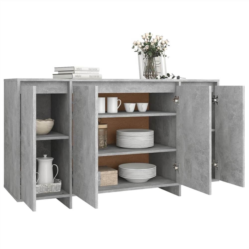 Sideboard Concrete Grey 135x41x75 cm Chipboard