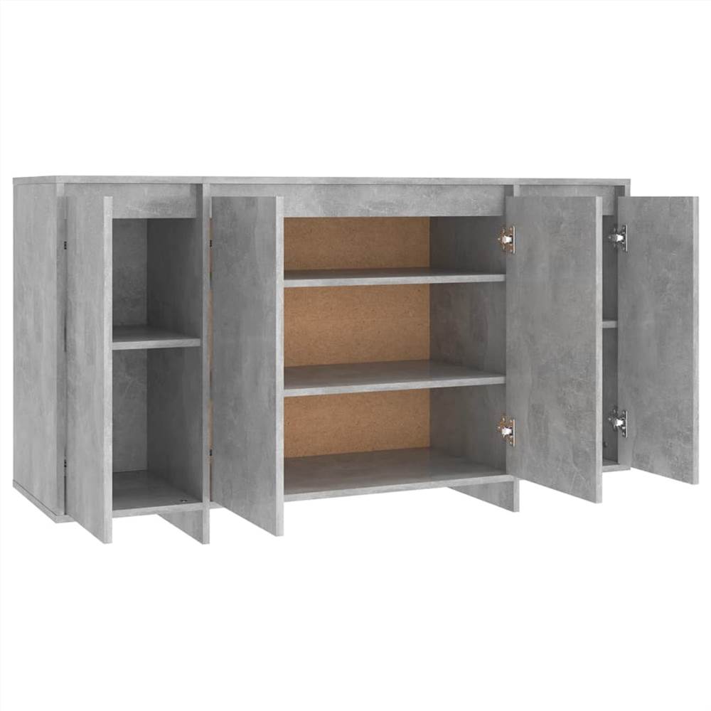 Sideboard Concrete Grey 135x41x75 cm Chipboard