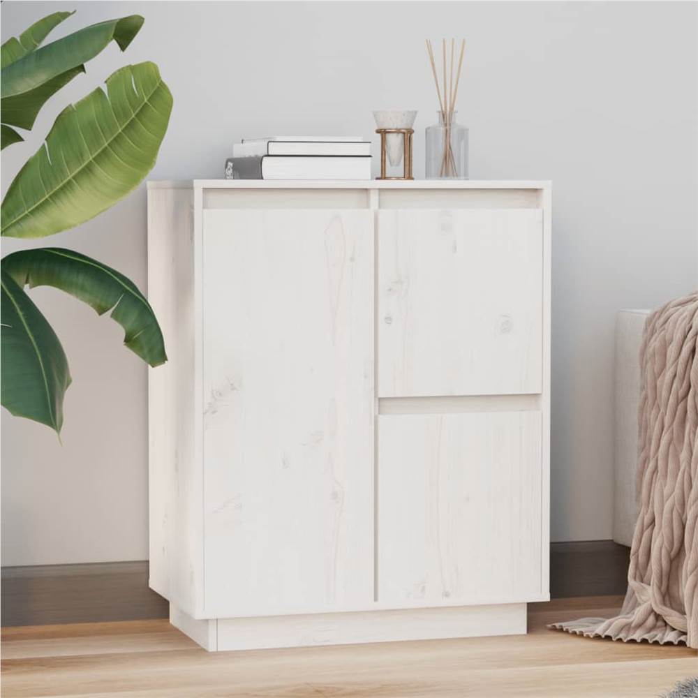 

Sideboard White 60x34x75 cm Solid Wood Pine