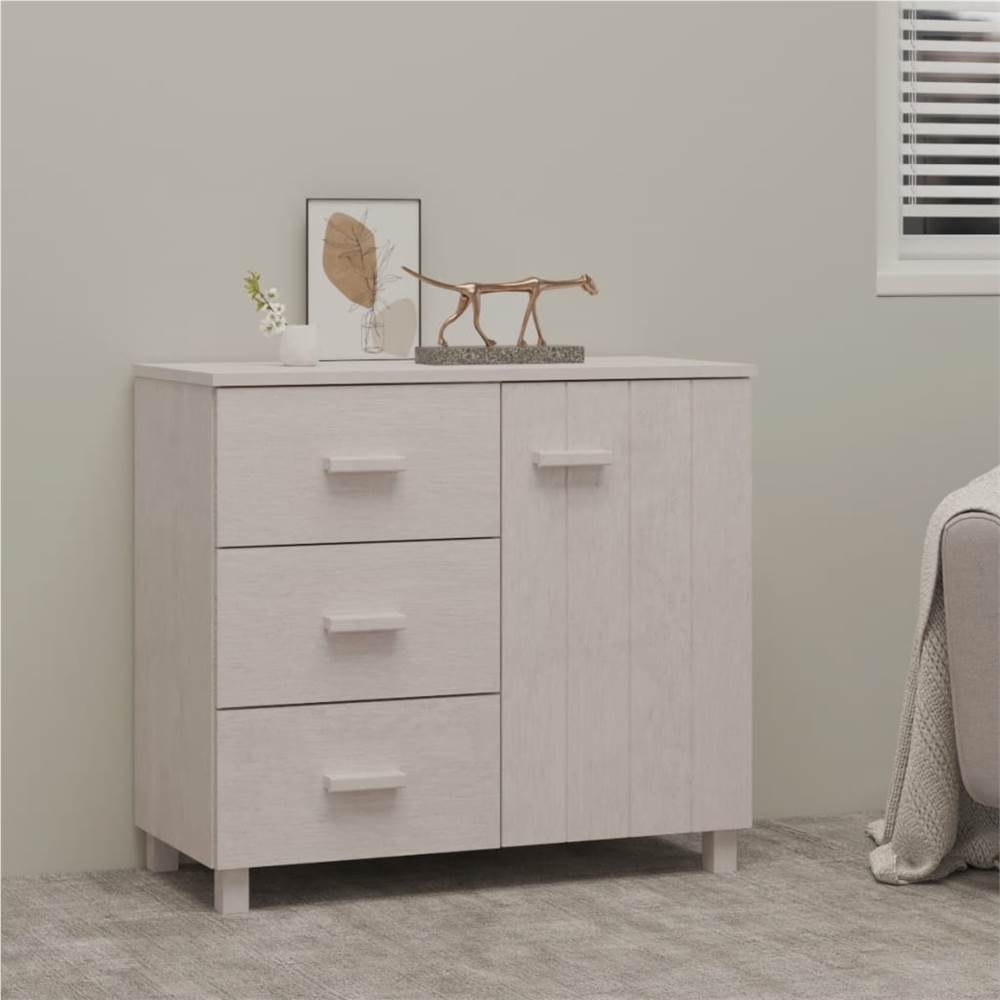 

Sideboard White 90x40x80 cm Solid Pinewood