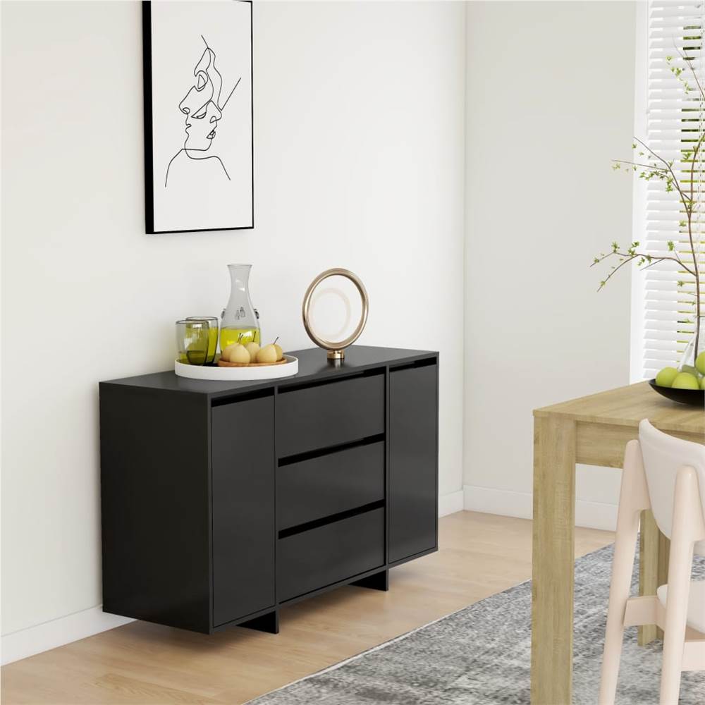 

Sideboard with 3 Drawers Black 120x41x75 cm Chipboard