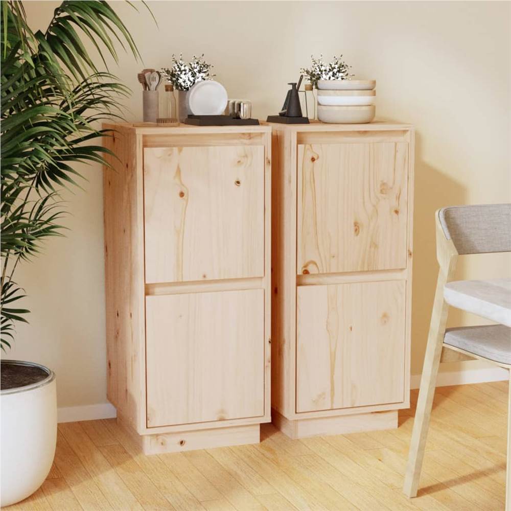 

Sideboards 2 pcs 31.5x34x75 cm Solid Wood Pine