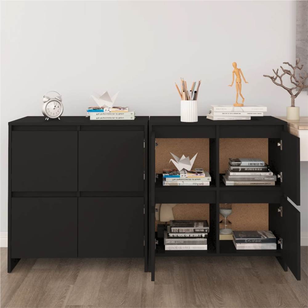 

Sideboards 2 pcs Black 70x41x75 cm Chipboard