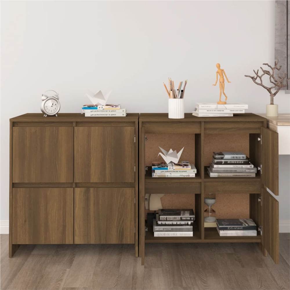 

Sideboards 2 pcs Brown Oak 70x41x75 cm Chipboard