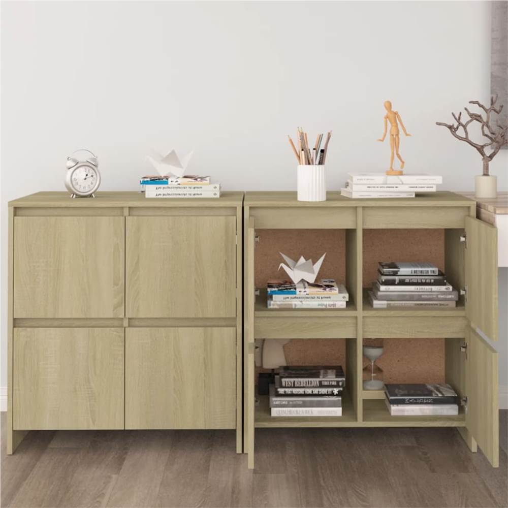 

Sideboards 2 pcs Sonoma Oak 70x41x75 cm Chipboard