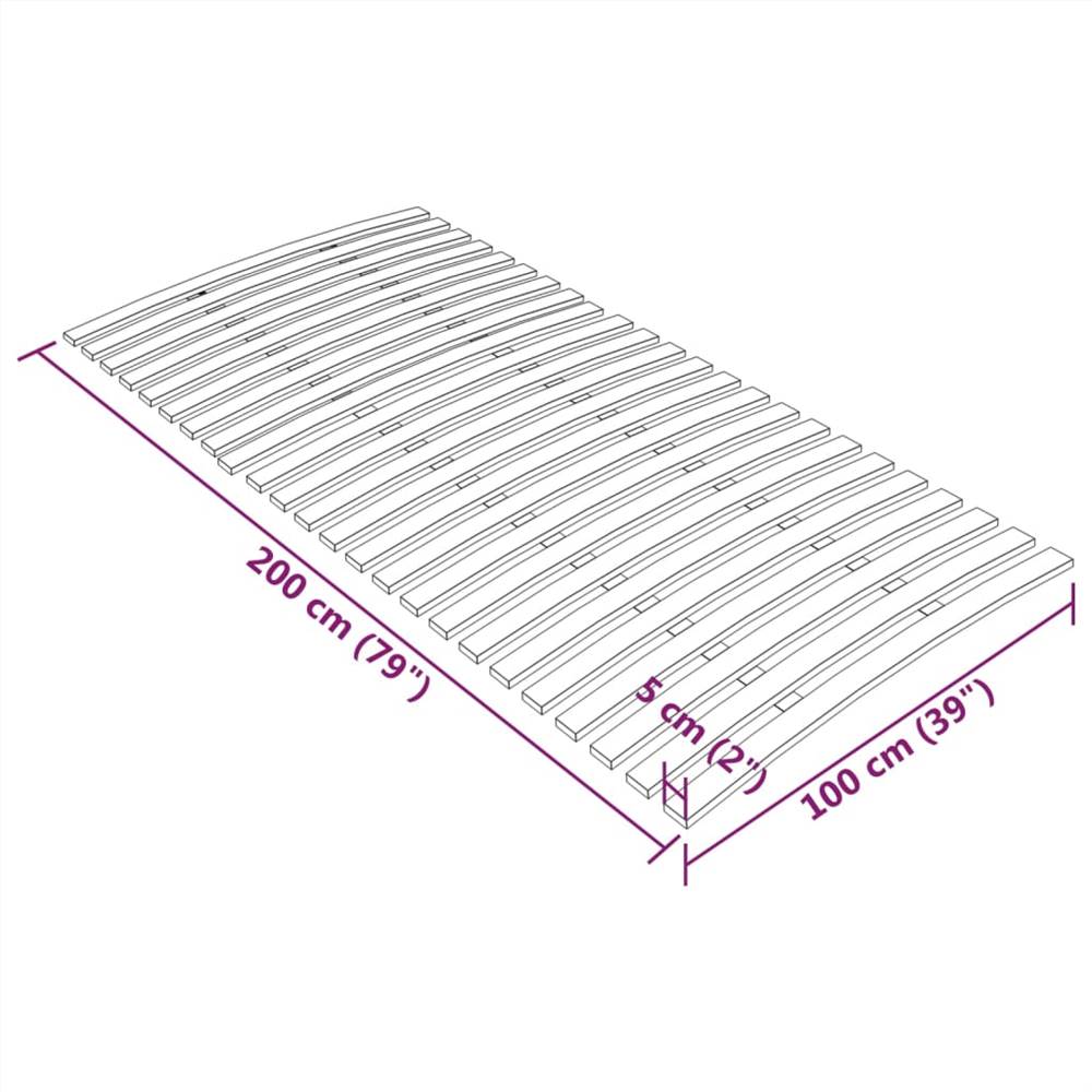 Slatted Bed Base with 24 Slats 100x200 cm