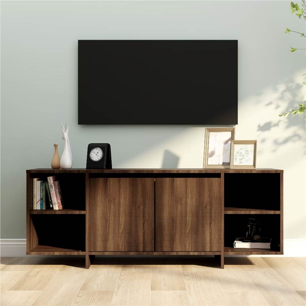 

TV Cabinet Brown Oak 130x35x50 cm Chipboard