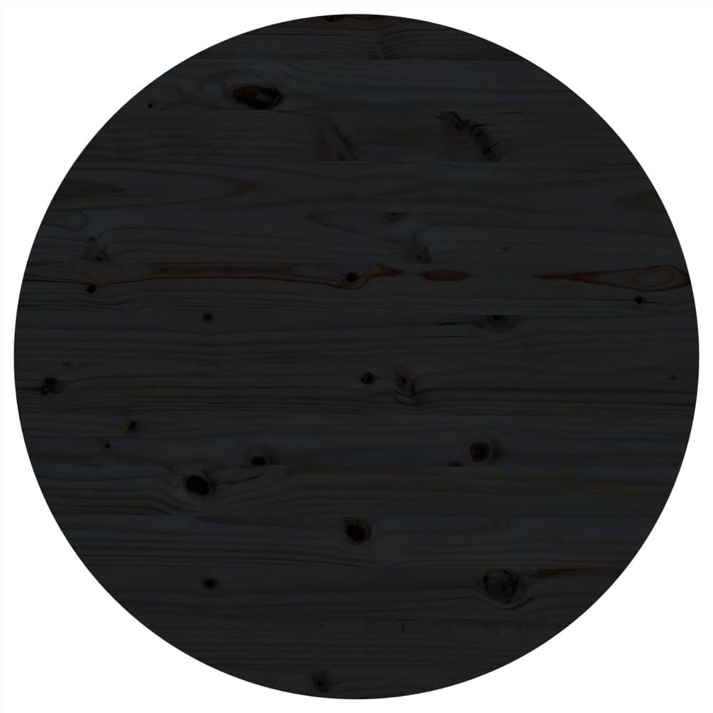 

Table Top Black Ø90x2.5 cm Solid Wood Pine