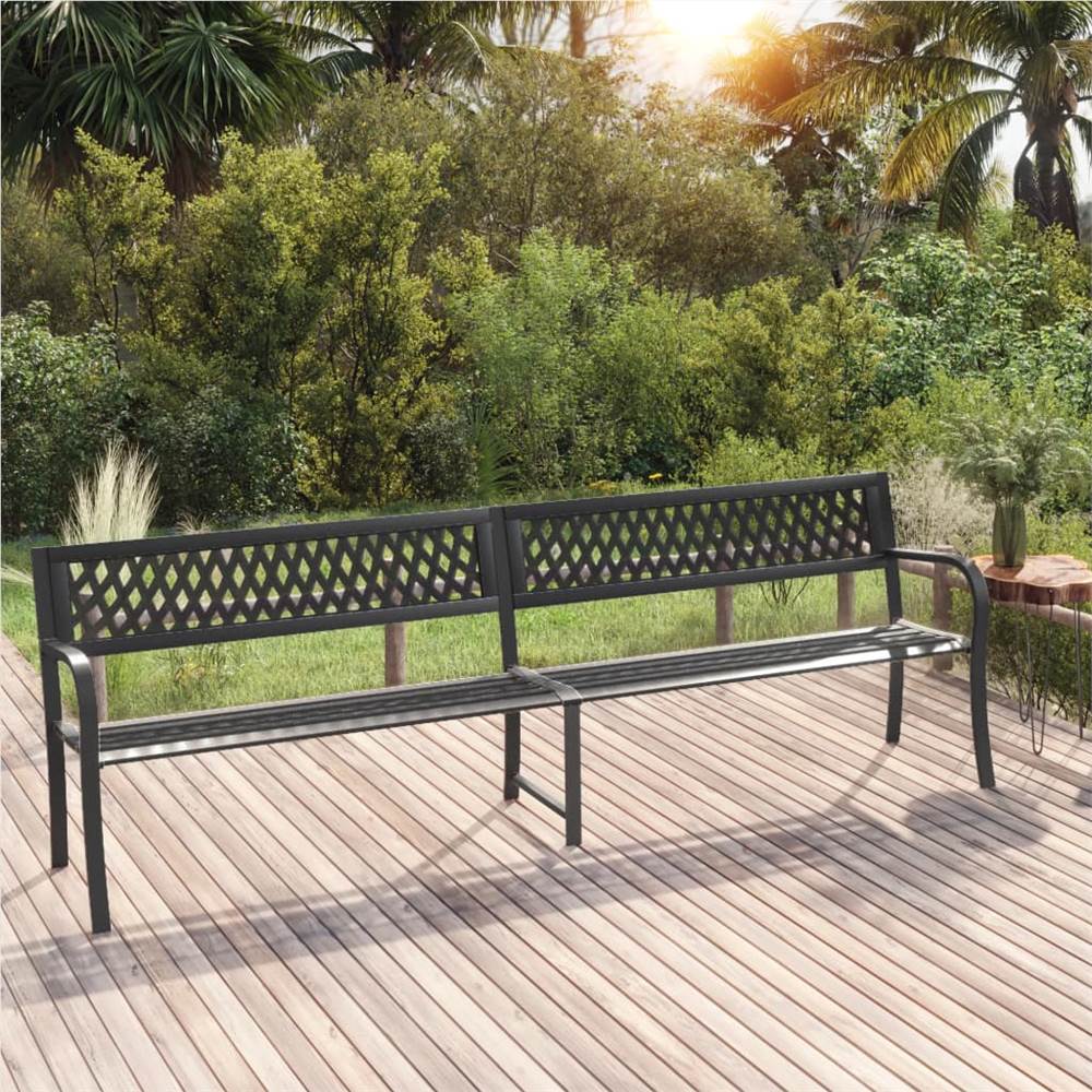 

Twin Garden Bench 246 cm Black Steel