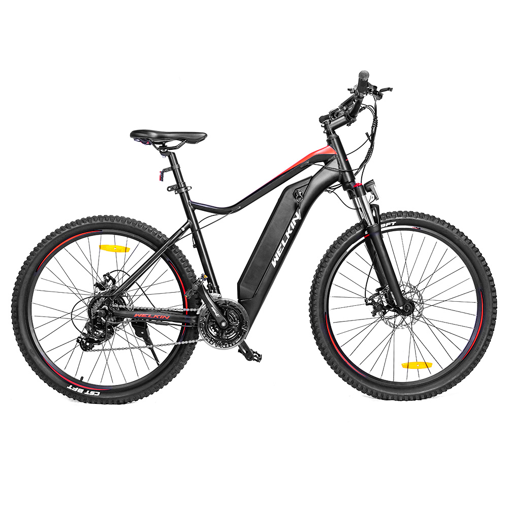 WELKIN WKEM001 Electric Bicycle 350W Brushless Motor 36V 10.4Ah Battery 27.5*2.25'' Tires Mountain Bike - Black&Red