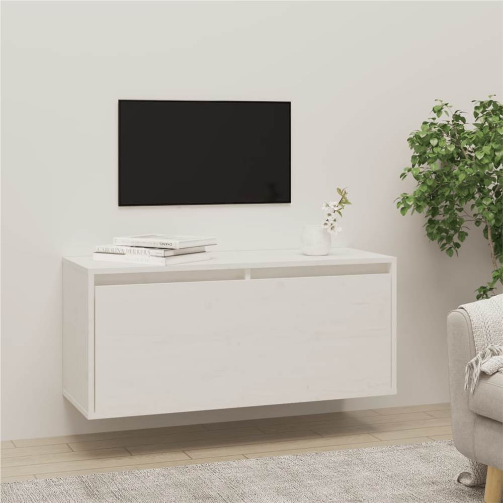 

Wall Cabinet White 80x30x35 cm Solid Wood Pine
