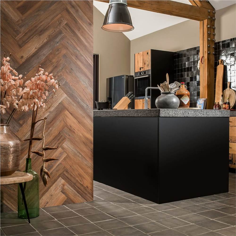 

WallArt Wood Look Planks Barnwood Oak Umber Brown