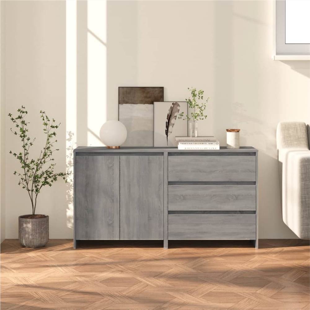 

2 Piece Sideboard Grey Sonoma Engineered Wood