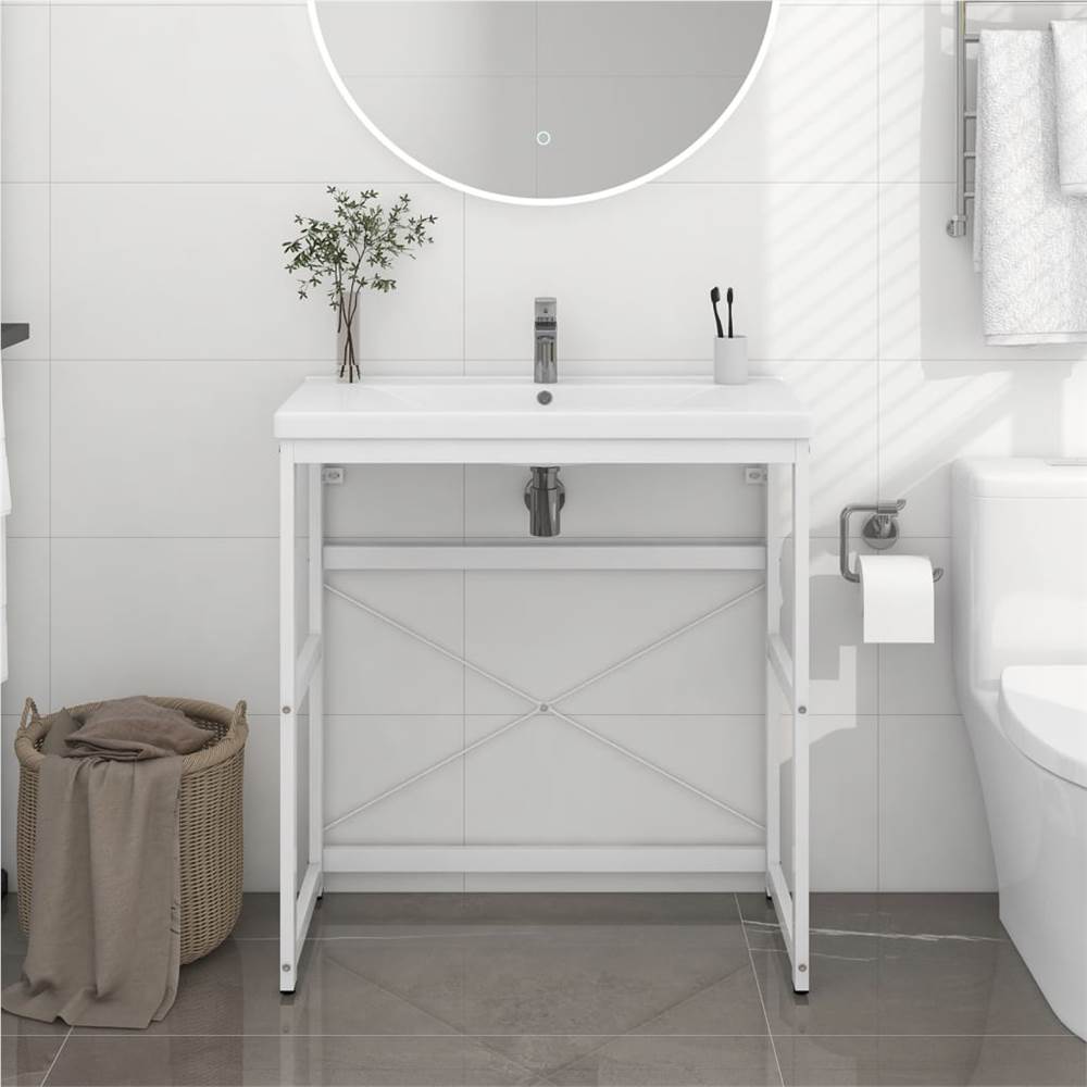 

Bathroom Washbasin Frame White 79x38x83 cm Iron