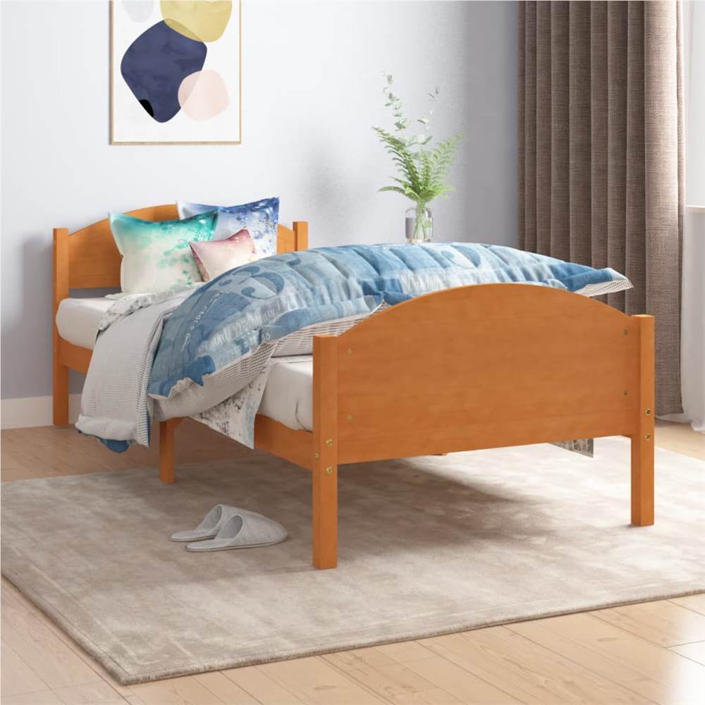 

Bed Frame Honey Brown Solid Pine Wood 100x200 cm
