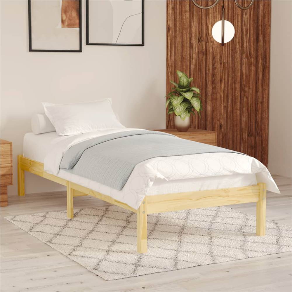

Bed Frame Solid Pinewood 90x190 cm UK Single