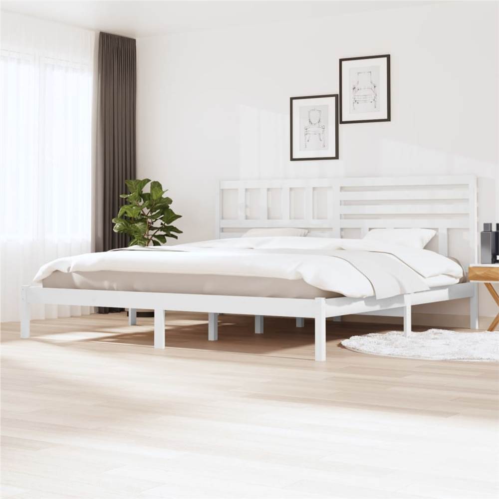 

Bed Frame White Solid Wood Pine 200x200 cm