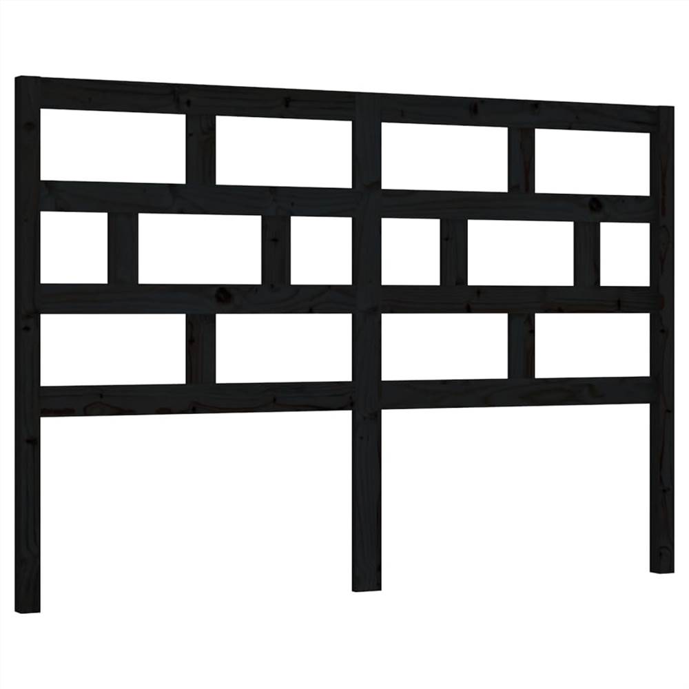 

Bed Headboard Black 146x4x100 cm Solid Wood Pine