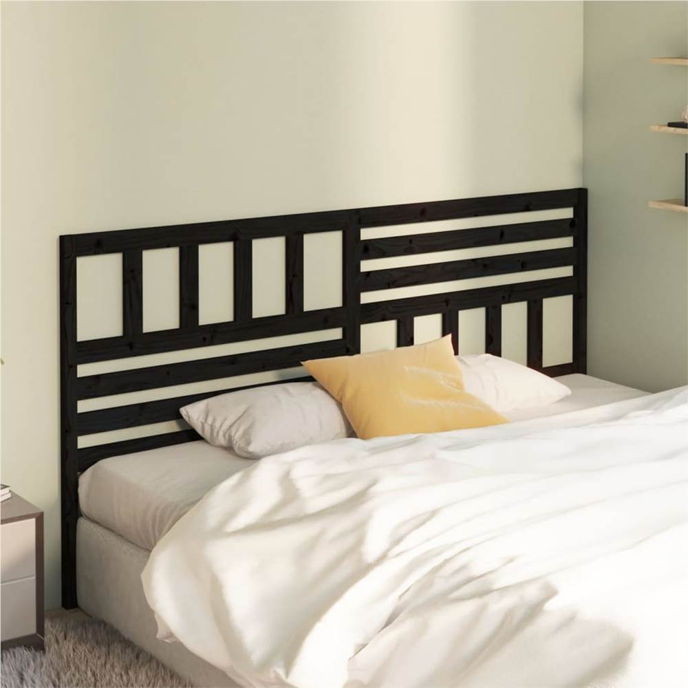 

Bed Headboard Black 186x4x100 cm Solid Wood Pine
