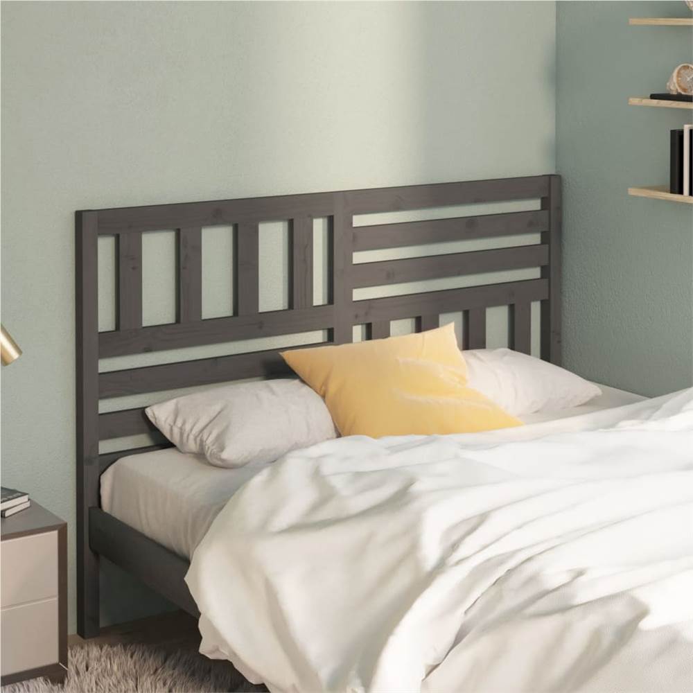 

Bed Headboard Grey 126x4x100 cm Solid Wood Pine