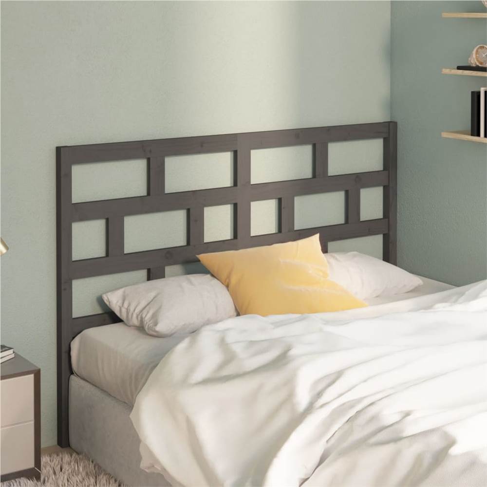 

Bed Headboard Grey 146x4x100 cm Solid Wood Pine