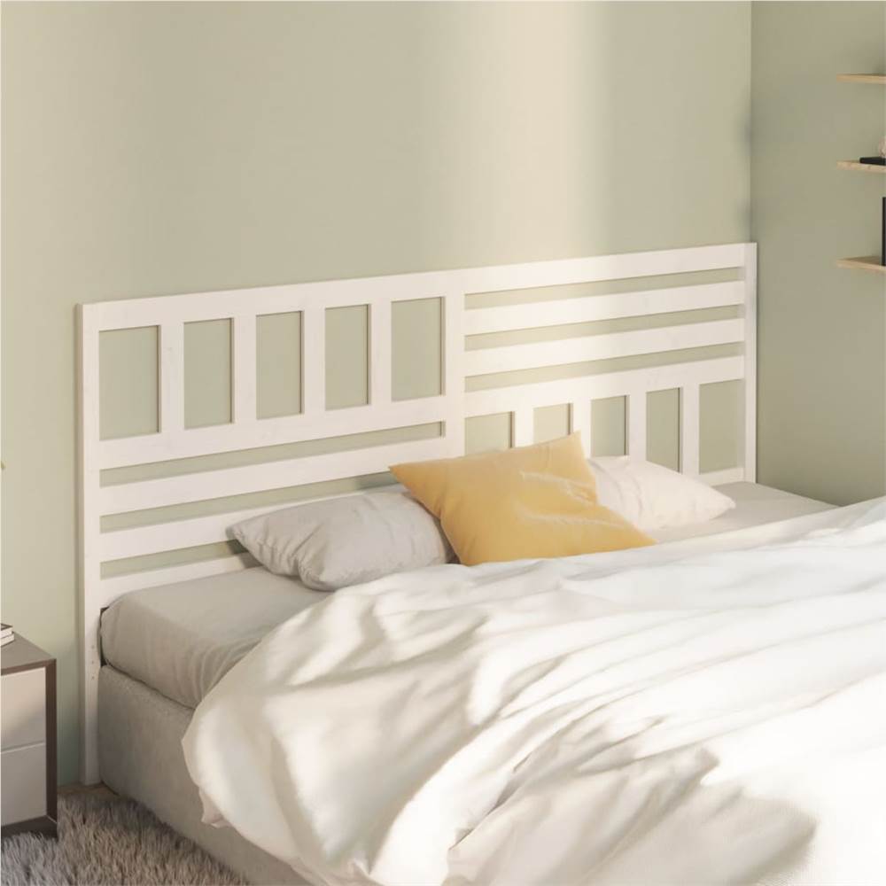 

Bed Headboard White 206x4x100 cm Solid Wood Pine