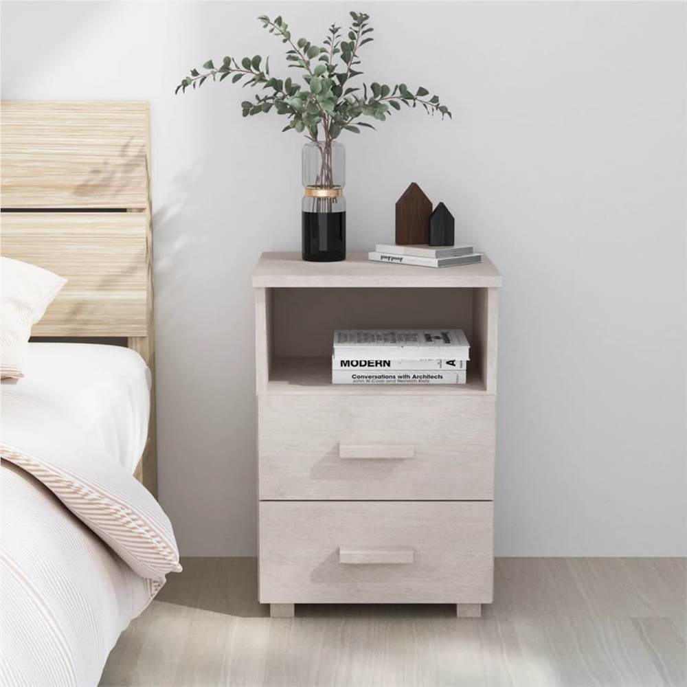 

Bedside Cabinet White 40x35x62 cm Solid Wood Pine