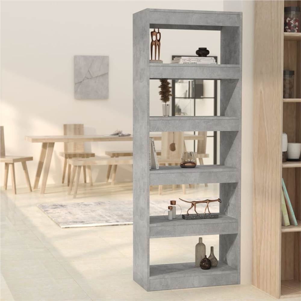 

Book Cabinet/Room Divider Concrete Grey 60x30x166 cm Chipboard