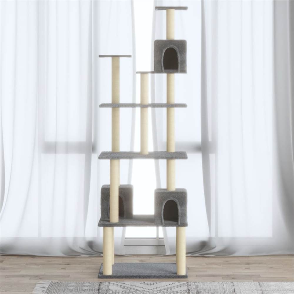 

Cat Tree with Sisal Scratching Posts Light Grey 188 cm