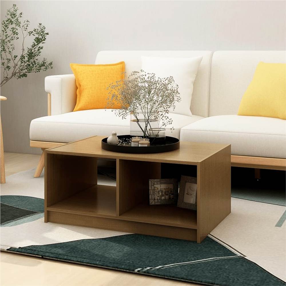 

Coffee Table Honey Brown 75x50x33.5 cm Solid Pinewood