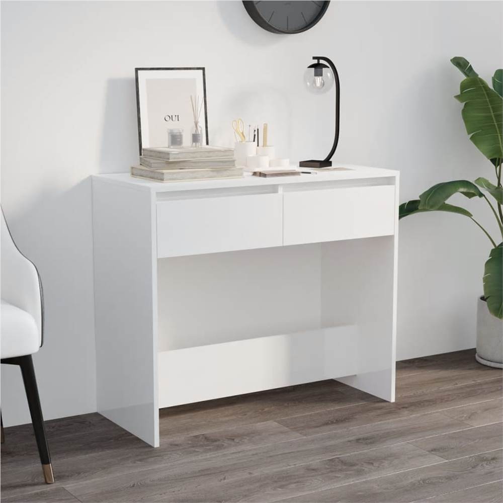 

Console Table High Gloss White 89x41x76.5 cm Steel