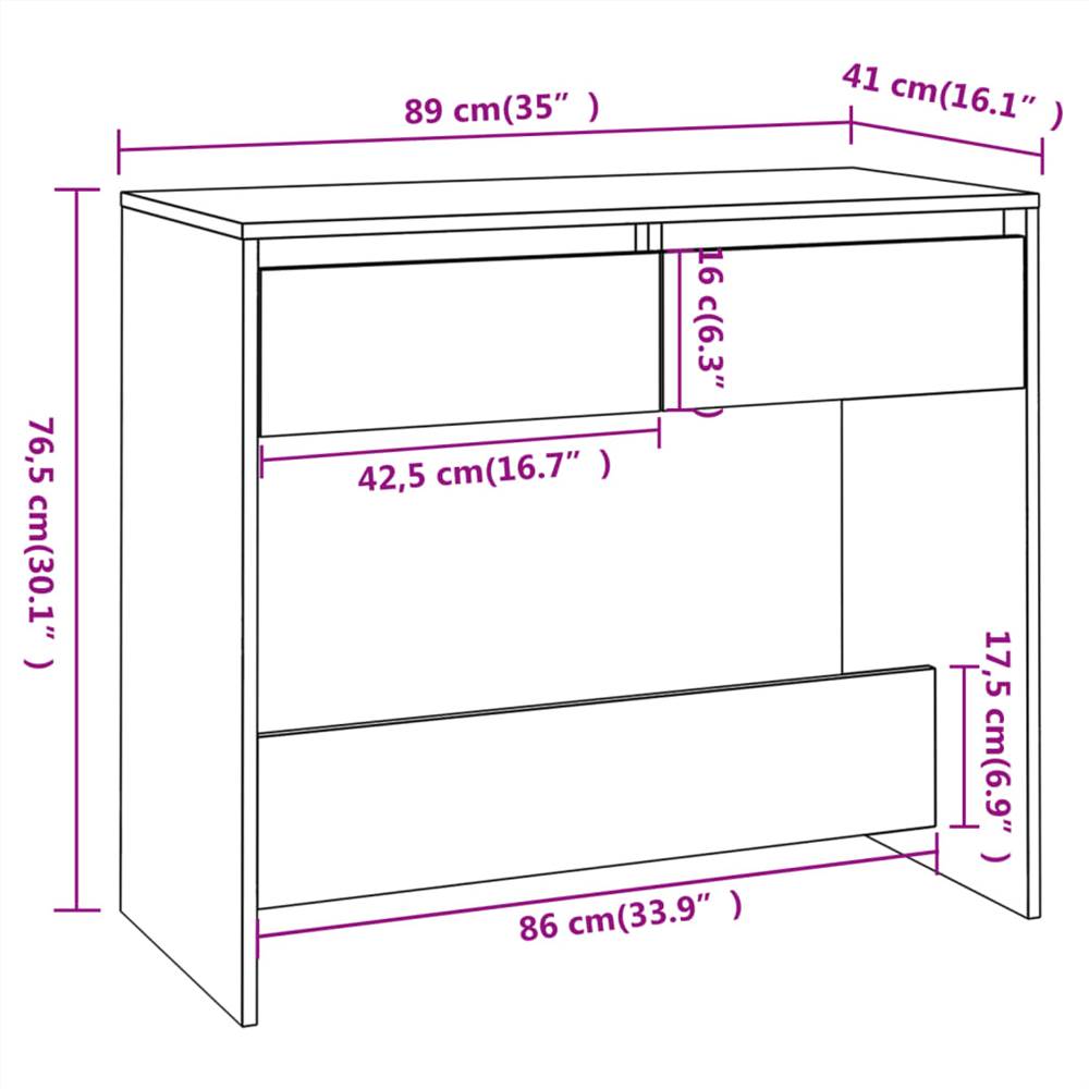 Console Table High Gloss White 89x41x76.5 cm Steel